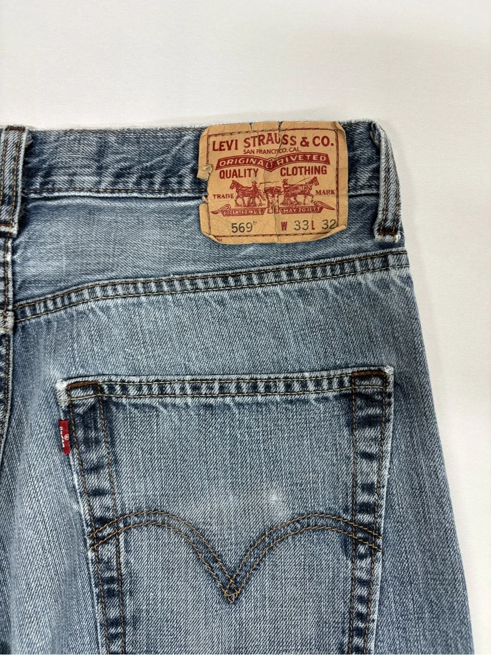 Levi’s 569 Jeans Loose Baggy Wide Leg Grunge Skate Distressed Faded Y2K 33x32